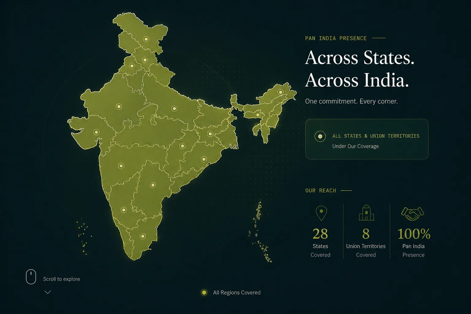 RD Global Ventures pan-India presence — manufacturing in Ghaziabad with service reach across all states and union territories